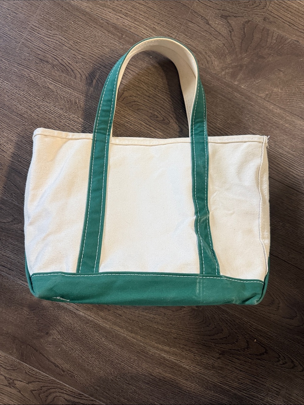 L.L. Bean Boat and Tote with Green Accents - Medium Size